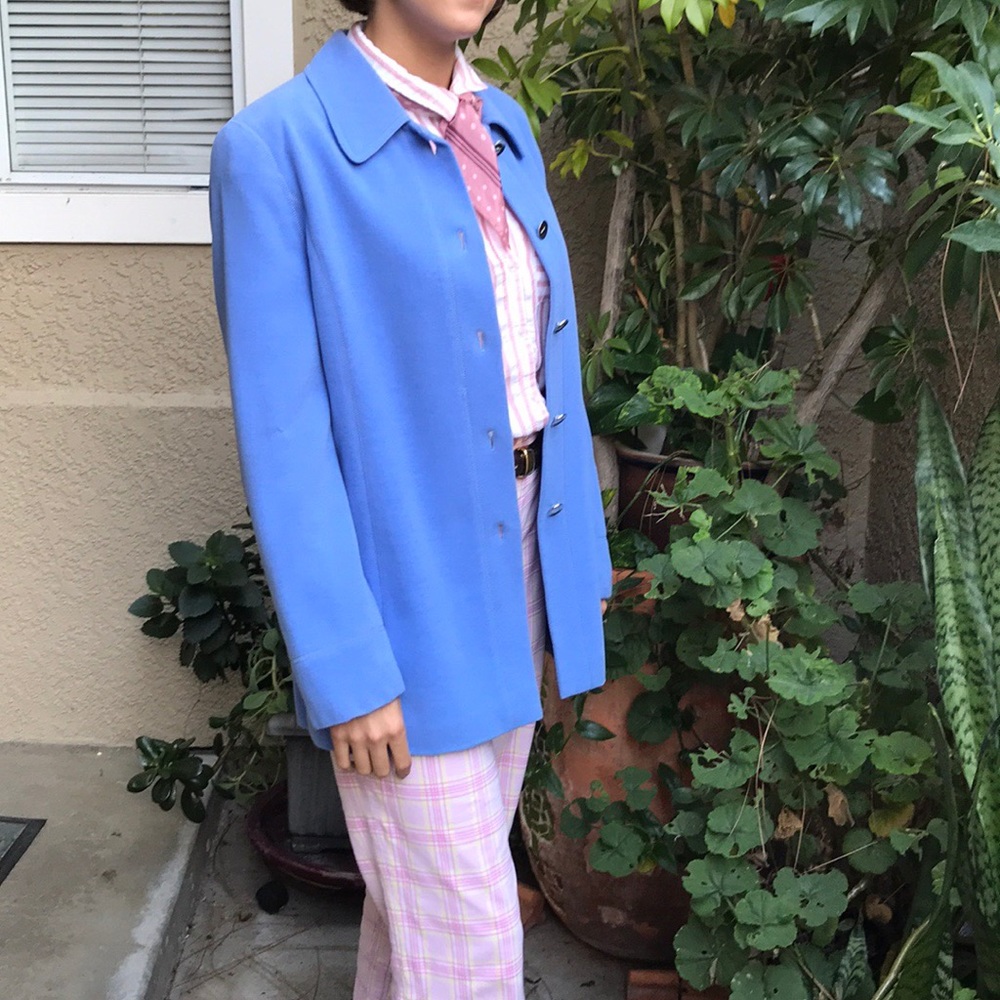 Vintage light blue Escada angora/wool jacket